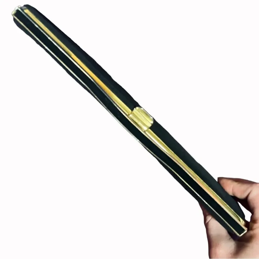 Vintage 1950s Black and Gold Evening Clutch